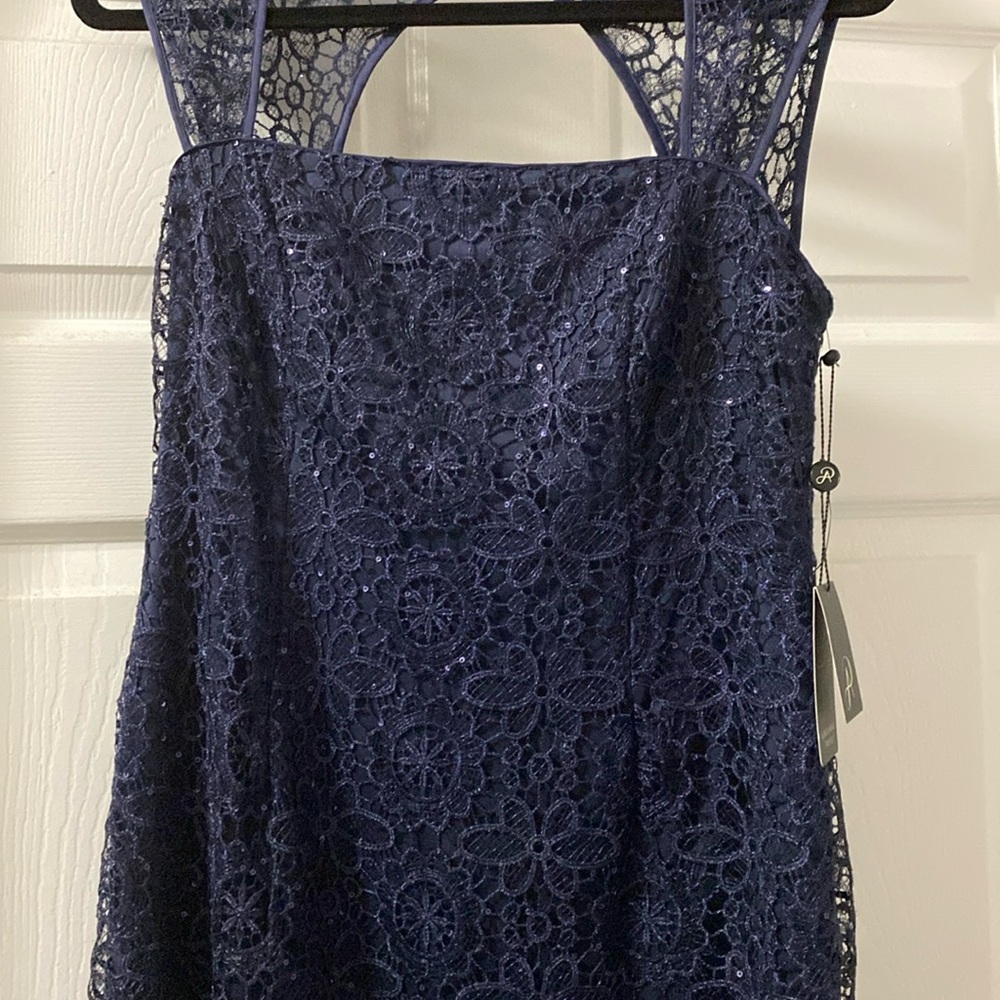 Elegant Navy Blue Lace Women Top